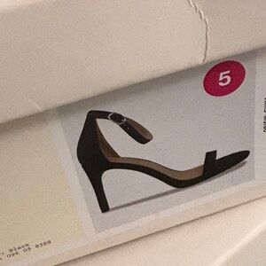 a new day Black Ankle Strap Heels